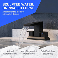 Robinet Mitigeur de Lavabo Contemporain en Acier Inoxydable Personnalisé à 3 Trous en Céramique, Chaud/Froid, 1,2 GPM, Vente Directe Usine OEM
