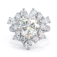Bague en Moissanite de Haute Qualité, Coupe Ovale 2 Carats, Argent Sterling 925, Sertie de Moissanites, pour Femme