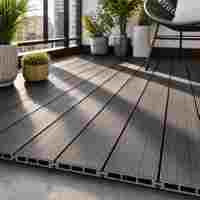 Planches de terrasse en WPC à rainures et languettes, revêtement composite extérieur sans joint pour balcon, patio, terrasse, fourniture pour projets