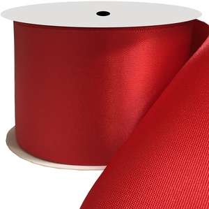 Оптовая Продажа с фабрики 2-Дюймовая атласная лента сплошной цвет 100% полиэфирная лента тканый узор в рулоне для подарочной упаковки цветок розы - Product Image 1