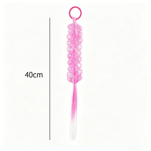 Gradient Fishbone <b>Braid</b> Wig Hair Tie Colorful Lacet <b>Braid</b> Elastic Hair Rope Girls Performance Party Dress Up - Product Image 2