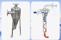 Zentrifugal-Sandabscheider, Sand- und Wasserseparator, Edelstahl, Zentrifugal-Sandabscheider für Brunnenwasser, Fluss