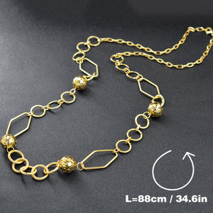 Conjuntos de Joyería de Dubái para Mujer, Collar Geométrico, Regalo de Compromiso, Cadena Larga con Dije, Collar Chapado en Oro Personalizado - Product Image 5