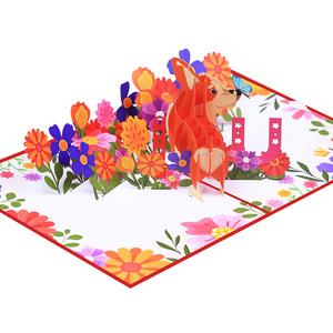 Handmade 3D <span class=keywords><strong>pop</strong></span>-up thẻ sinh nhật hạnh phúc Valentine thiệp chúc mừng tùy chỉnh in ấn sáng tạo Pet Dog kinh doanh Quà Tặng Thẻ - Product Image 2