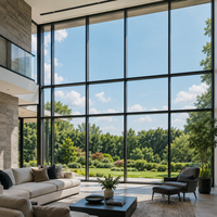 Mur-rideau en aluminium contemporain ALUFRONT avec des lignes de vue fines pour les maisons de luxe, les appartements et les façades de bâtiments