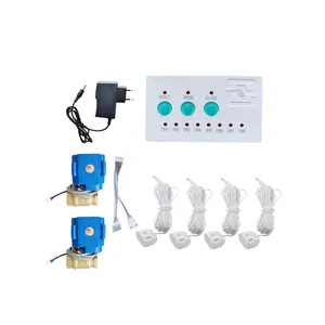 Système de détecteur de fuite d'eau avec 2 pièces DN15(1/2 ") Valve intelligente 4 pièces Câble de capteur de fuite d'eau pour tuyau de 1/2" Sécurité à domicile