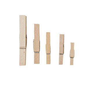 Clips en bois naturel pour photos, 50 mm, décoratifs - Product Image 3