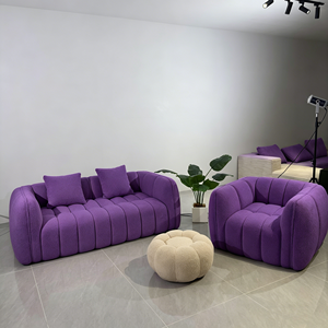 Divano Boucle Sottovuoto Compresso, Poltrona Singola Moderna con Braccioli, Divano da Terra Morbido e Comodo <span class=keywords><strong>per</strong></span> Soggiorno, <span class=keywords><strong>Arredamento</strong></span> Casa - Product Image 5