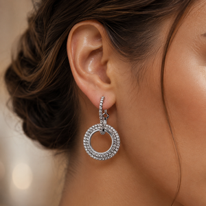 Orecchini Lunghi Geometrici con Strass per Donne, Gioielli Eleganti e Creativi alla Moda - Product Image 2