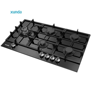 Cocina de Gas Xunda OEM ODM, 5 Quemadores, Placas de Cocción Integradas de 90 cm, Vidrio Templado, para Uso Doméstico - Product Image 3
