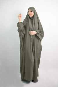 Vêtements islamiques traditionnels robe de prière <span class=keywords><strong>pour</strong></span> femmes une pièce grande taille longue Maxi musulman Khimar <span class=keywords><strong>Jilbab</strong></span> Abaya avec Hijab - Product Image 5