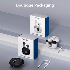 Caja de carga rápida tipo C, <span class=keywords><strong>altavoz</strong></span> de 13mm, auriculares inalámbricos 5,3 para <span class=keywords><strong>iPhone</strong></span> y Android, Auriculares deportivos de negocios para juegos, micrófono - Product Image 2