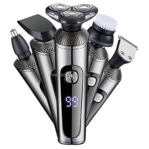 Kit de toilettage de la barbe 5 en 1, très vendu, <span class=keywords><strong>rasoir</strong></span> rotatif imperméable, tondeuse à barbe et poils du nez, <span class=keywords><strong>rasoir</strong></span> électrique <span class=keywords><strong>pour</strong></span> hommes - Product Image 1