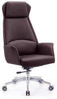 Fauteuil de direction moderne en cuir et maille à dossier haut avec accoudoirs fixes, pivotant à 360° et réglable en hauteur, idéal pour les visites et les salles de conférence