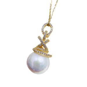 S925 Silver Pendant & Gorgeous <b>Jade</b> <b>Necklace</b> 10-15mm Round Beads DIY Accessories with Empty Stand 31029 - Product Image 5