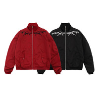 Vente en gros personnalisée veste de combinaison de vol à col montant et fermeture éclair de haute qualité veste de baseball pour hommes avec logo personnalisé imprimé et brodé