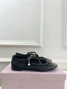 Zapatos Planos Cómodos para Mujer Jimmy de Alta Calidad con Malla, Degradado, Decoración de Diamantes y Colgante de Perlas - Product Image 2