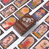 Jeu de tarot papillon de haute qualité en cuir véritable avec feuille d'or, 78 cartes, manuel d'instructions pour débutants