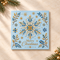 Ensemble de cartes de vœux de Noël multi-designs, cartes de Noël de luxe avec estampage à chaud doré, cartes de Noël florales en aquarelle pour offrir en cadeau