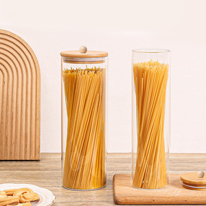 Pot de stockage de qualité alimentaire au design minimaliste récipient à couvercle en bois pour collations à spaghetti forme en conserve avec capacité de stockage scellée - Product Image 5