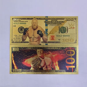 ธนบัตรจำลองเคลือบทองสองด้าน วัสดุ PET แบบขายส่ง ชุดรวม นักมวยปล้ำ ดารา ของสะสม ตั๋ว 100 ดอลลาร์ สำหรับแฟนๆ - Product Image 3