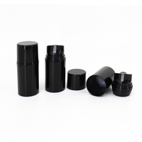 Différentes spécifications 30ml 50ml 80ml 100ml Flacon vide en plastique noir personnalisé pour crème pour le visage Lotion sous vide sans air pour les soins de la peau