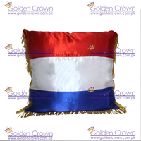 Housses de coussin de luxe Golden Crown 100% soie Tussah, motif carré blanchi, longueur de fibre personnalisée, style uni avec franges pour la maison