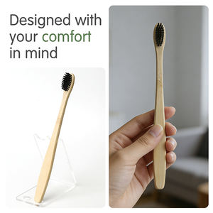 Günstige Einweg-Holzzahnbürste Komfortabler Bambusgriff Nylonborsten Individuelles Logo Verpackung - Product Image 6