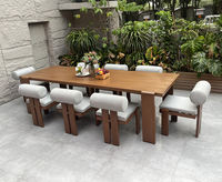 Nouvelle conception de meubles de patio de luxe, ensembles de salle à manger en teck pour l'extérieur, table et chaises de salle à manger