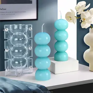 Stampo per candela a sfera ovale impilata con stampo per candela in materiale acrilico stampo per candela in plastica stile semplice