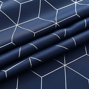 Rideaux occultants DaiRui en gros, imprimés à motifs géométriques, motif quadrillage argenté, œillets, isolation thermique, sur mesure, prêts à l'emploi - Product Image 3