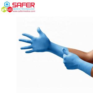 ถุงมือไนไตรล์แบบใช้แล้วทิ้ง ปราศจากแป้ง เกรดอาหาร ยาวพิเศษ กันน้ำ นุ่ม สบาย ใช้ได้ทั้งมือซ้ายและขวา สีฟ้า สำหรับอาหาร ทำความสะอาดบ้าน - Product Image 6