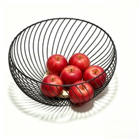 Paniers en fil métallique JB Custom pour le stockage de légumes et de fruits, organisateur en fil métallique avec base en bois, paniers décoratifs pour fruits