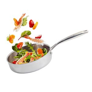 Poêle à frire antiadhésive en acier inoxydable tri-couches avec revêtement alvéolé, compatible lave-vaisselle - Product Image 4