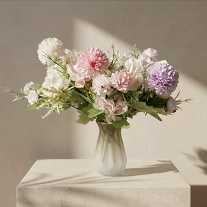 Bouquet de fleurs artificielles haut de gamme, 7 têtes, style européen, pivoines, marguerites, hortensias colorés, pour la maison, <span class=keywords><strong>mariage</strong></span>, extérieur, décoration <span class=keywords><strong>DIY</strong></span> - Product Image 2