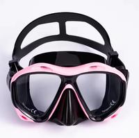Masque de plongée avec tuba, masque de plongée en silicone, verre trempé, design à 180 degrés