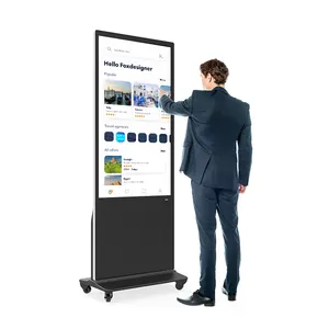 32 43 50 55 Inch Shopping Mall Library Indoor Vertical Floor Stand Lcd Touch Screen Advertising Display Monitor