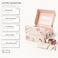 Boîtes d'expédition en papier rose haut de gamme personnalisées avec logo doré en relief, emballage en carton ondulé pour boîtes de colis cadeaux de festival