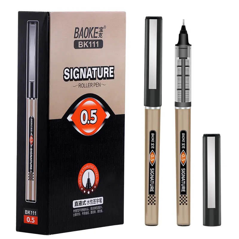 Hoge Kwaliteit Vloeibare Gel Pen Office Executive Handtekening Pen Naald Rollerball Pen