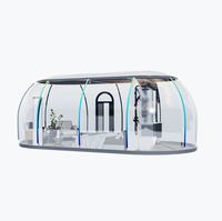 Tienda de campaña de hotel al aire libre de Casa iglú de policarbonato transparente de moda moderna con cúpula de burbujas sala de termoformado de observación de estrellas
