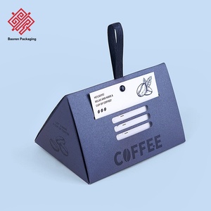 Cajas Triangulares Vacías para Empaque de Granos de Café Baoren Creative, Estilo Vintage con Asa, Reutilizables, Hechas con Materiales Reciclados Kraft - Product Image 1