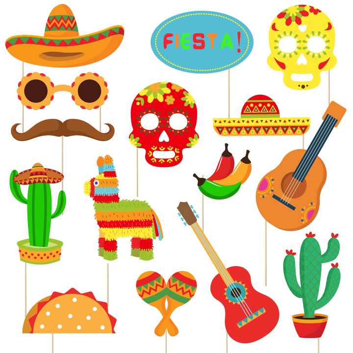 Fiesta Fun Shaped Banner Taco Cactus Cinco De Mayo