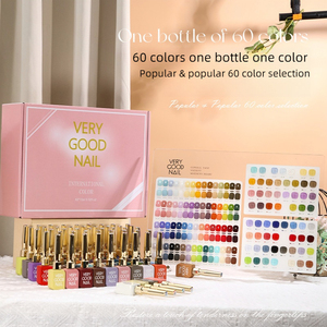 ชุดยาทาเล็บเจลยูวี 60 สี หนึ่งขวดหนึ่งสี พร้อมแผ่นโชว์สี  แบบลอกออกได้ ใช้กับหลอดไฟ LED สำหรับร้านทำเล็บ อุปกรณ์ทำเล็บเจล - Product Image 1