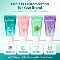 Tube souple personnalisé pour cosmétiques, désinfectant pour les mains, anti-fuite, haute barrière, impression personnalisée, emballage de gel alimentaire 30 ml sans BPA
