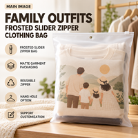 Sac d'emballage mat pour vêtements avec fermeture éclair coulissante givrée personnalisée, pour tenues familiales, destiné aux boutiques de détail, réutilisable, pour la vente en gros
