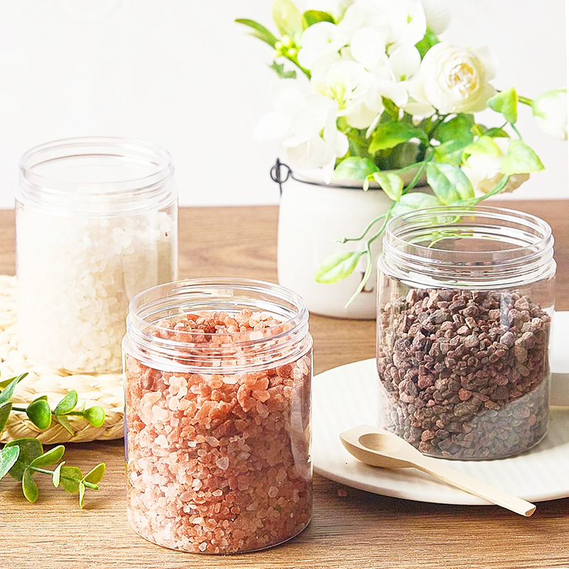 Wholesale PET Plastic Jar 1oz 2oz 4oz 6oz 8oz 12oz 16oz Clear Wide Mouth Plastic Jars With Plastic Cap for Dried Food Packing