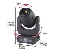 Éclairage de scène professionnel Yifa 250W LED faisceau Spot Wash Zoom 3in1 lumière principale mobile