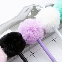 Stylos à bille personnalisés avec pompon moelleux et logo sur mesure – Papeterie personnalisée pour l'école, le bureau et les cadeaux promotionnels