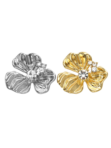 Nút hoa 22mm có thể giặt hợp kim kẽm với các điểm nhấn Rhinestone lấp lánh để trang trí hàng may mặc - Product Image 4