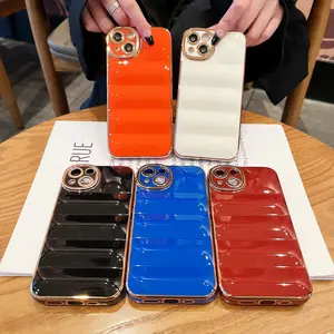 Hot Sale Fashion Electroplated Down Jacket Design Phone Case for iPhone 14 Cool Puffer Cover for iPhone 13 12 11 7 8 XR X XS MAX